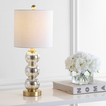 February 21" Glass/Metal LED Table Lamp - JONATHAN Y